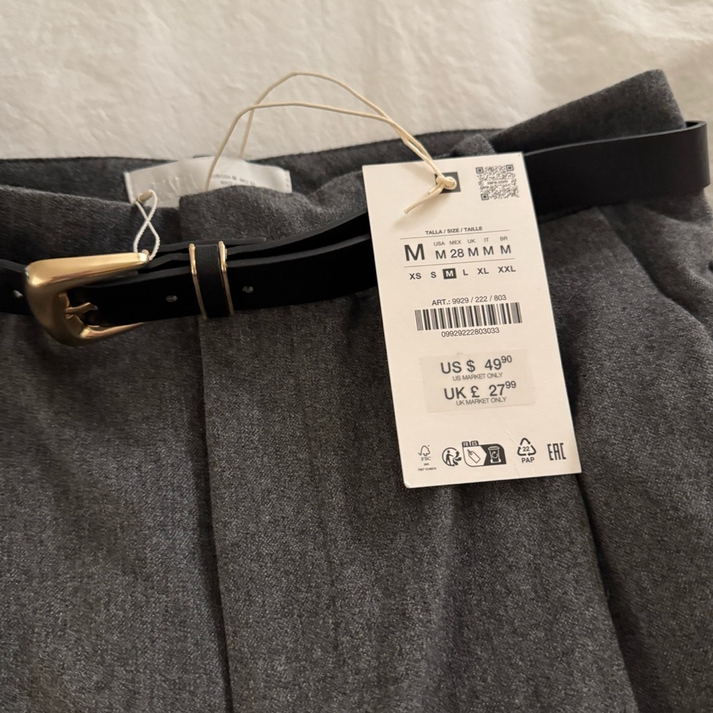 NWT✨ Houndstooth Belted Pants in Charcoal - Picture 4 of 4